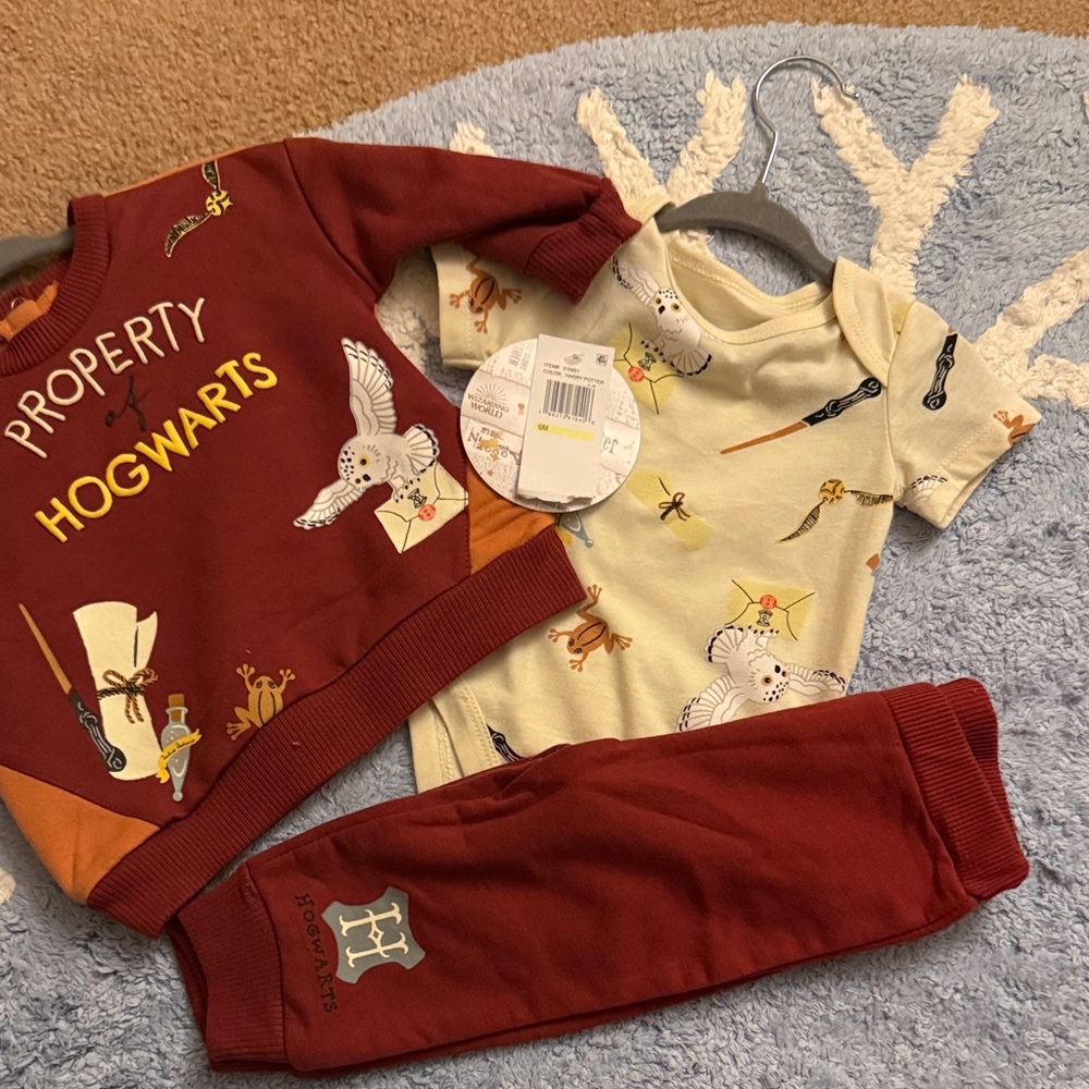 Hogwarts Kids Matching Set - Red and Cream